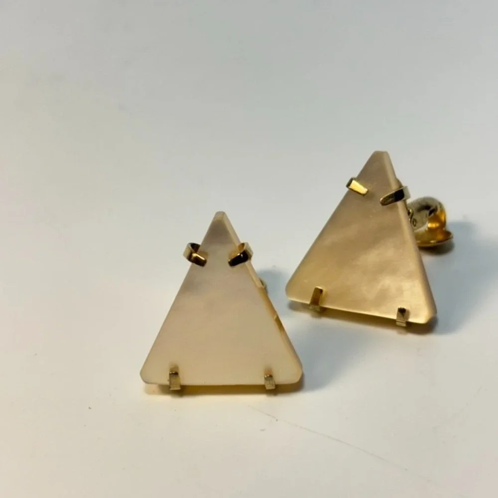 Vintage Kramer‎ Earrings Lucite Gold Tone